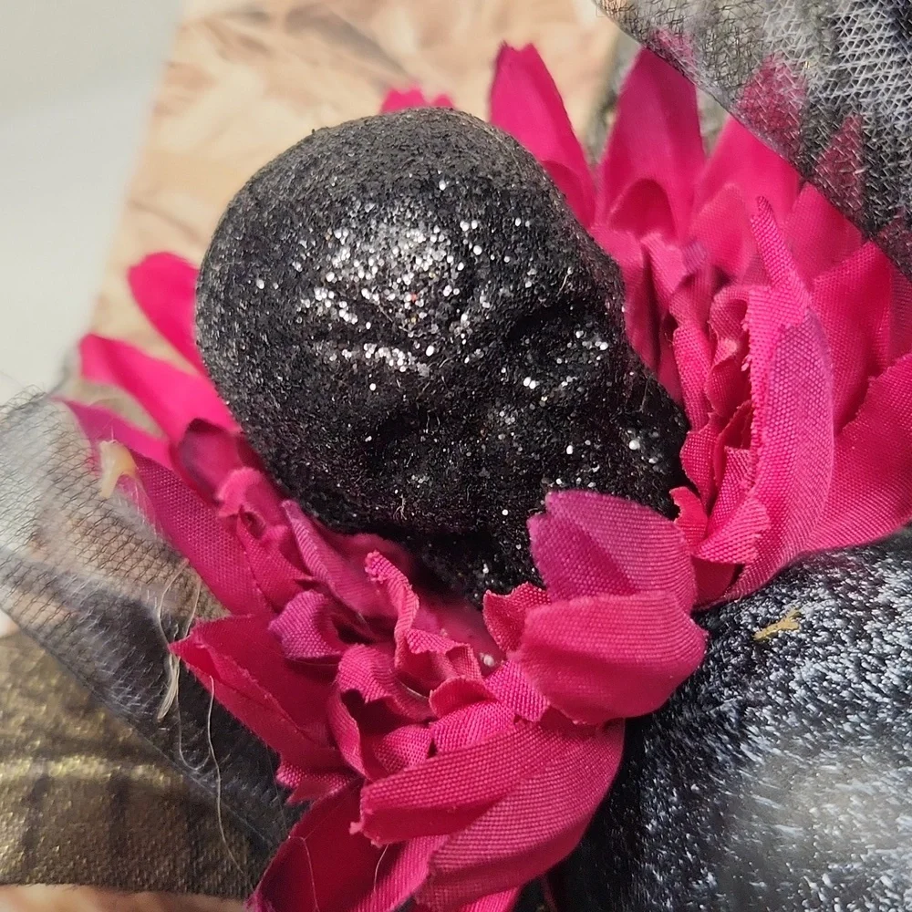 FloraCraft Black Skull Bale Wrap Wreath Decorations